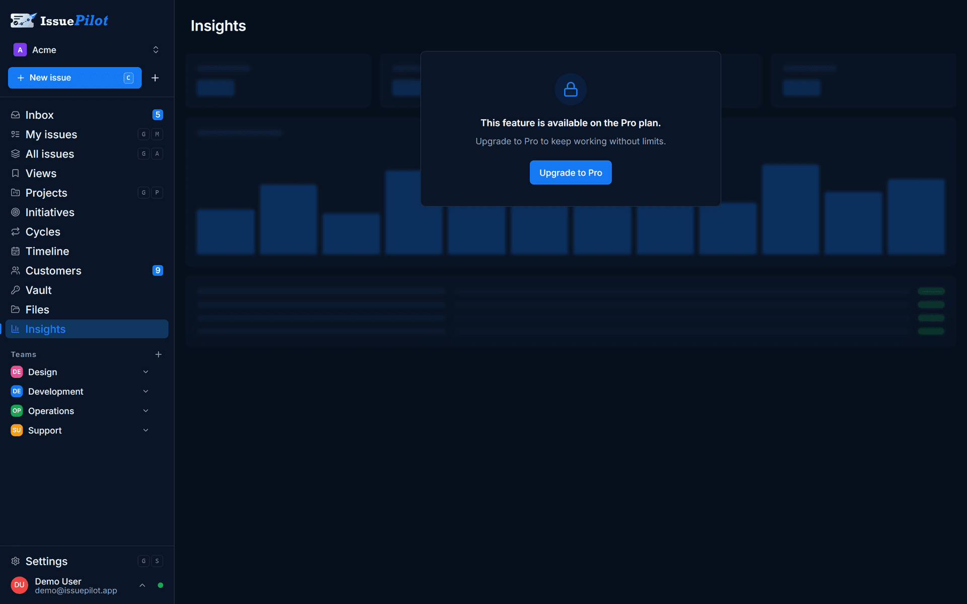 Insights in IssuePilot: open tasks and progress across cycles